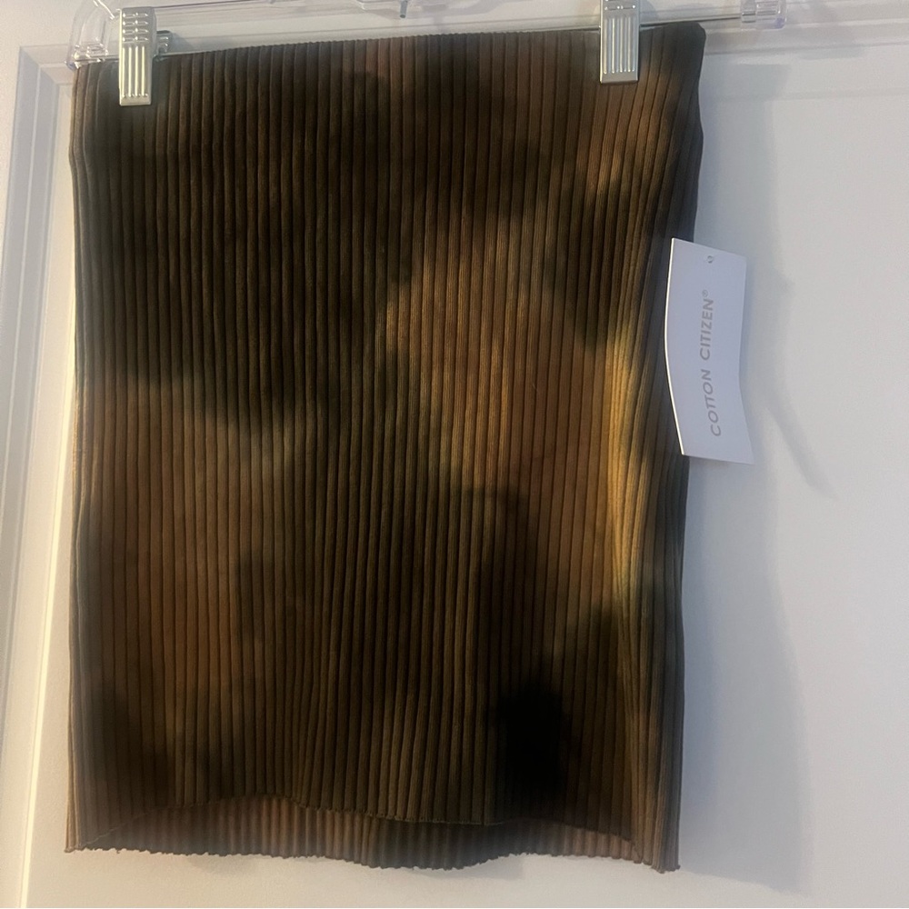 REVOLVE Ribbed Mini Skirt 
COTTON CITIZEN 
Color: Toffee Haze. Xs